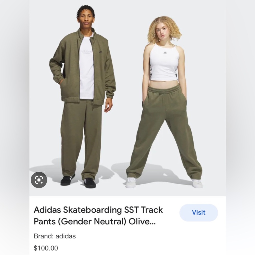 Adidas skateboarding SST track pant - olive - unisex